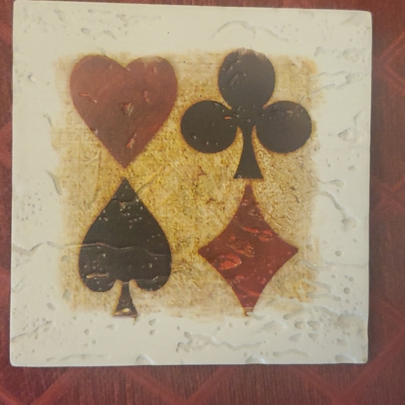Card themed absorbent ceramic coasters - Picture 3 of 4